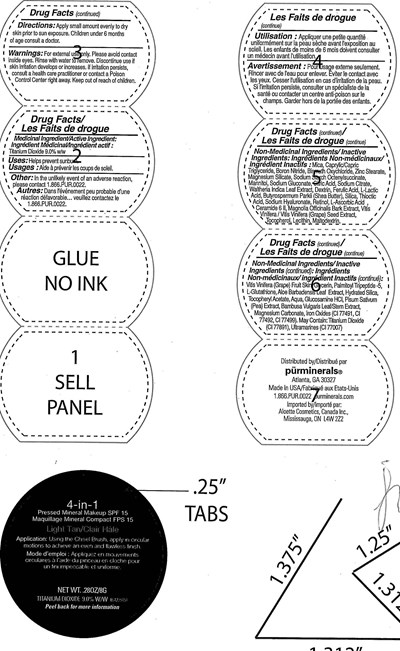 Image Of Label (4 In 1  Pressed Mineral Spf 15 Light Tan)